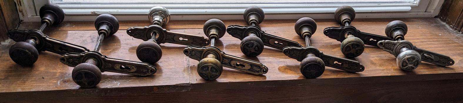 Ornate Antique Metal Door Knobs and Plates